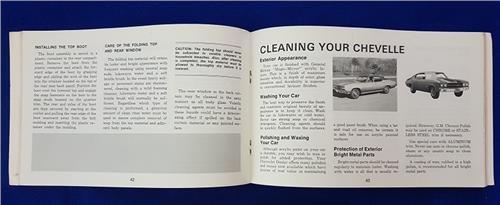 1970 CHEVROLET CHEVELLE NEW VEHICLE OWNERS GUIDE 20348
