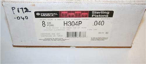 PS FORD 66-70 V8 390 ENG PISTON SET 9.5:1 U/W RS180X - SET 26134