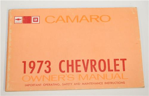 1973 CHEVROLET CAMARO NEW VEHICLE OWNERS GUIDE 20383