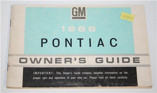 1966 PONTIAC PARISIENNE NEW VEHICLE OWNERS GUIDE 20302