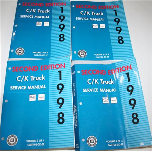 1998 GMC C K SERIES 4 VOLUME WORKSHOP MANUAL SET 20445