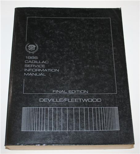 1986 CADILLAC WORKSHOP MANUAL 20426