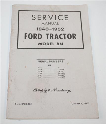 1942-1952 FORD TRACTOR WORKSHOP MAUAL 20143