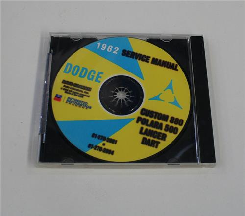 CD DODGE 1962 WORKSHOP MANUAL ON CD 20241