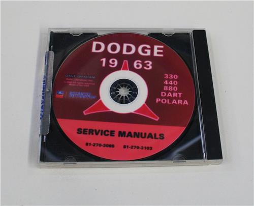 CD DODGE 1963 WORKSHOP MANUAL ON CD 20254