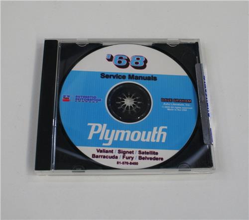 CD 1968 PLYMOUTH WORKSHOP MANUAL ON CD 20328