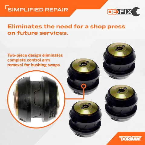 Suspension Control Arm Bushing Kit Dorman Premium Chassis BCK82270PR