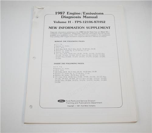 SM FORD 1987 8 VOLUME WORKSHOP MANUAL SET  20427