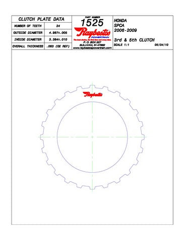 Steel Plates Raybestos Powertrain 511525