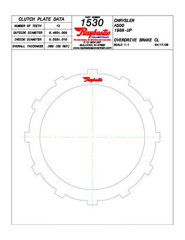 Steel Plates Raybestos Powertrain 511530
