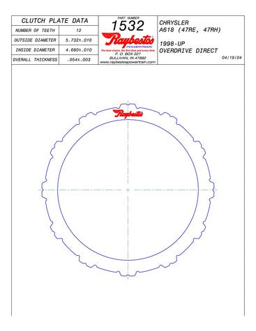 Steel Plates Raybestos Powertrain 511532