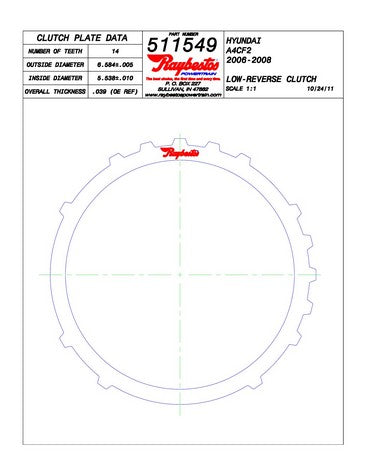 Steel Plates Raybestos Powertrain 511549
