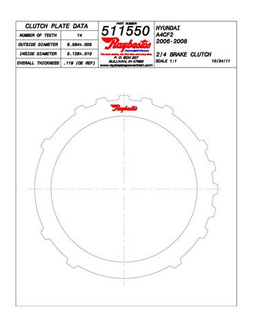 Steel Plates Raybestos Powertrain 511550
