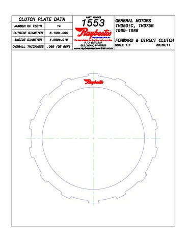 Steel Plates Raybestos Powertrain 511553