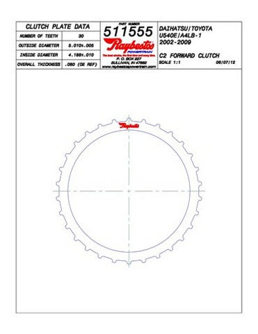 Steel Plates Raybestos Powertrain 511555