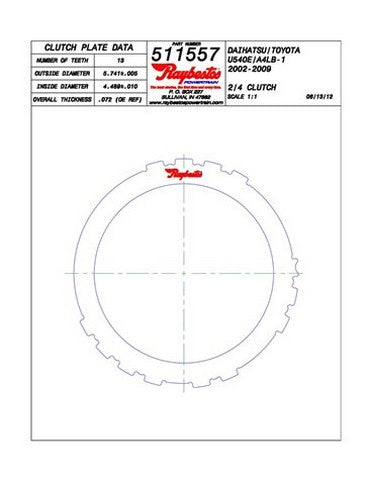 Steel Plates Raybestos Powertrain 511557