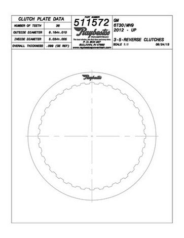Steel Plates Raybestos Powertrain 511572