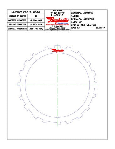 Steel Plates Raybestos Powertrain 511587