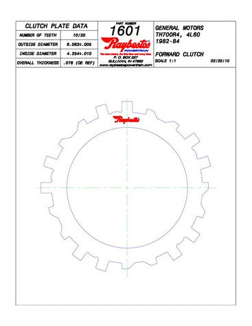 Steel Plates Raybestos Powertrain 511601