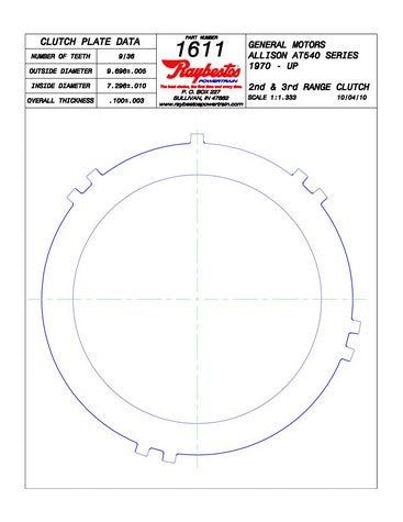 Steel Plates Raybestos Powertrain 511611