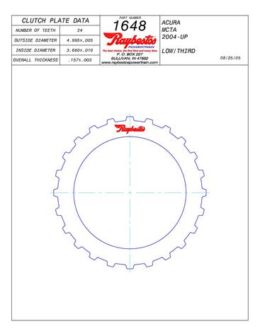 Steel Plates Raybestos Powertrain 511648