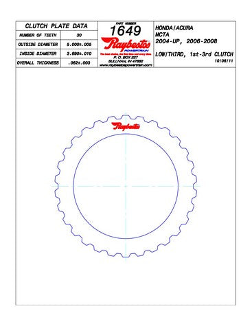 Steel Plates Raybestos Powertrain 511649