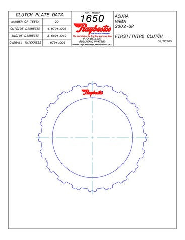 Steel Plates Raybestos Powertrain 511650