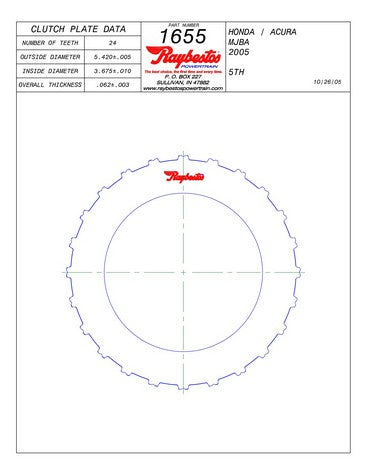 Steel Plates Raybestos Powertrain 511655