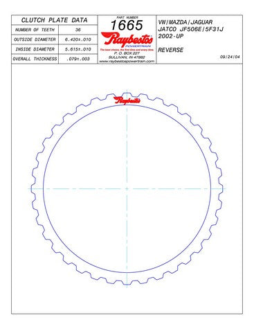 Steel Plates Raybestos Powertrain 511665