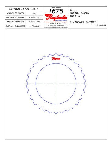 Steel Plates Raybestos Powertrain 511675