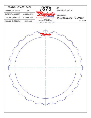Steel Plates Raybestos Powertrain 511678