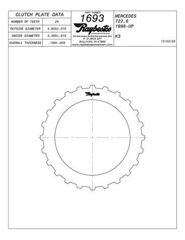 Steel Plates Raybestos Powertrain 511693
