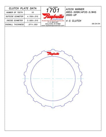 Steel Plates Raybestos Powertrain 511701