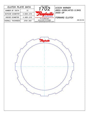 Steel Plates Raybestos Powertrain 511702