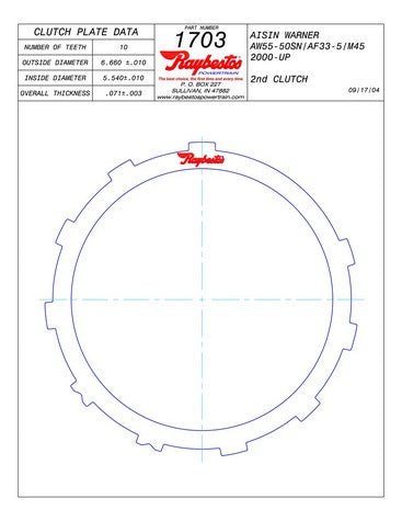 Steel Plates Raybestos Powertrain 511703