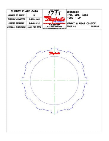 Steel Plates Raybestos Powertrain 511711
