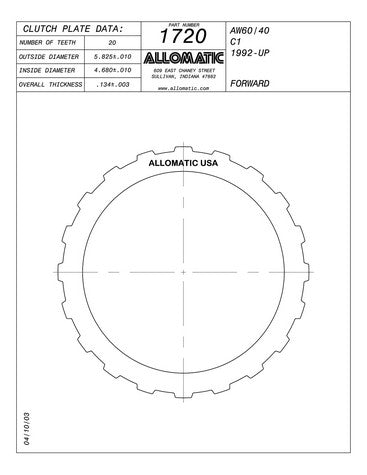 Steel Plates Raybestos Powertrain 511720