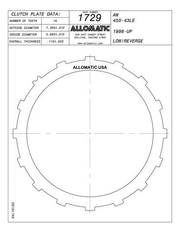 Steel Plates Raybestos Powertrain 511729