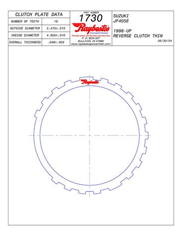 Steel Plates Raybestos Powertrain 511730
