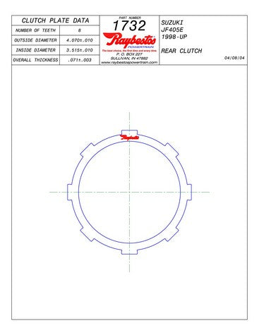 Steel Plates Raybestos Powertrain 511732