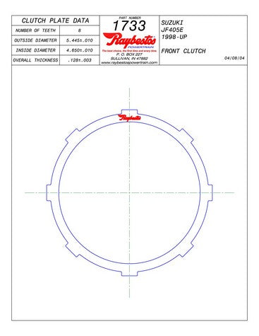 Steel Plates Raybestos Powertrain 511733