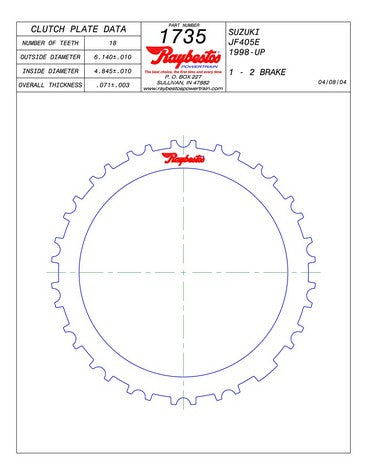 Steel Plates Raybestos Powertrain 511735