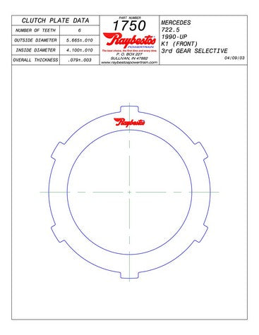 Steel Plates Raybestos Powertrain 511750