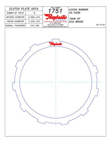 Steel Plates Raybestos Powertrain 511751