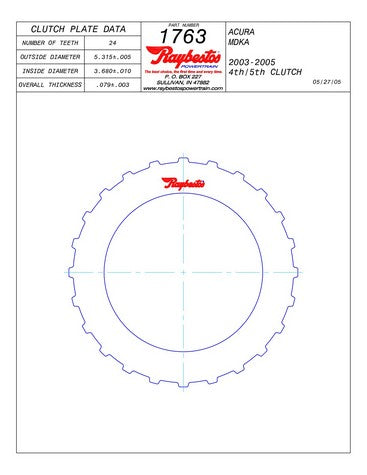 Steel Plates Raybestos Powertrain 511763