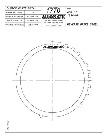 Steel Plates Raybestos Powertrain 511770