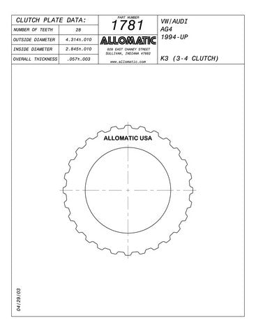 Steel Plates Raybestos Powertrain 511781