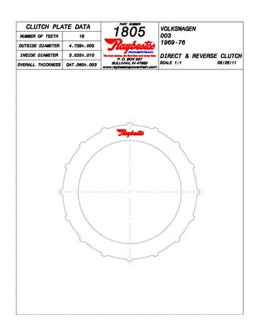 Steel Plates Raybestos Powertrain 511805