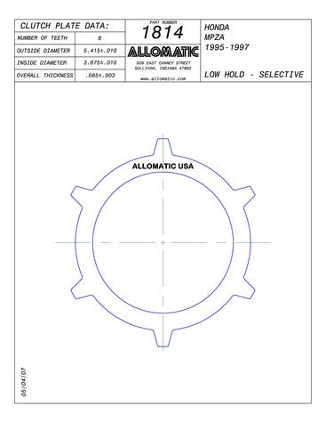 Steel Plates Raybestos Powertrain 511814