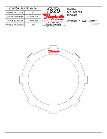 Steel Plates Raybestos Powertrain 511829